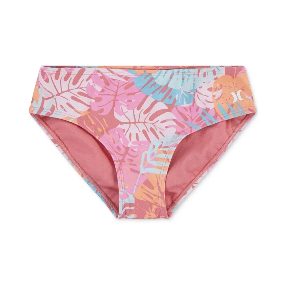 Hurley 3-Piece Rashguard Set Girls 8 Sunset Coral Tropical Swimwear GBO1354